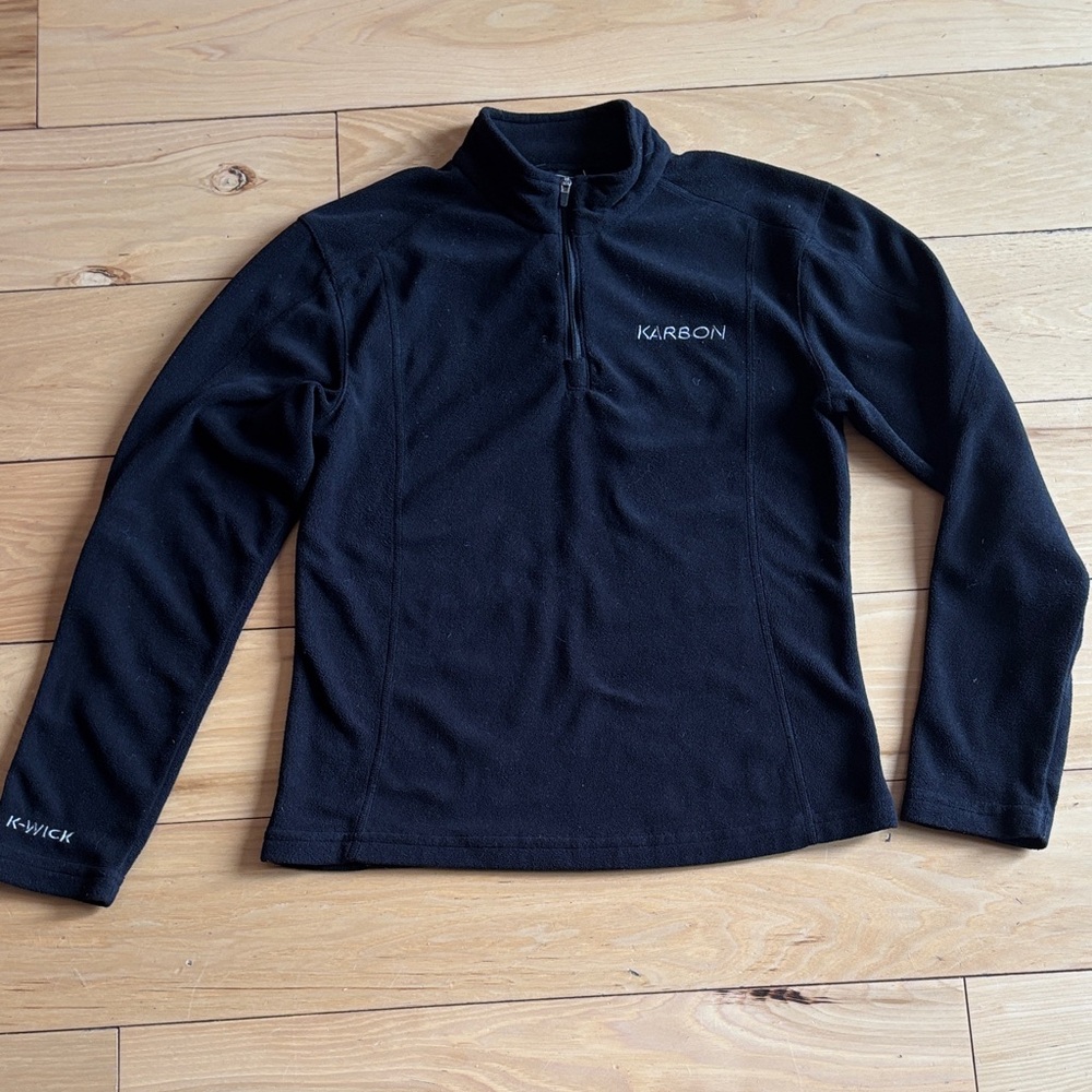 Kids Size M Quarter Zip Karbon Black Fleece